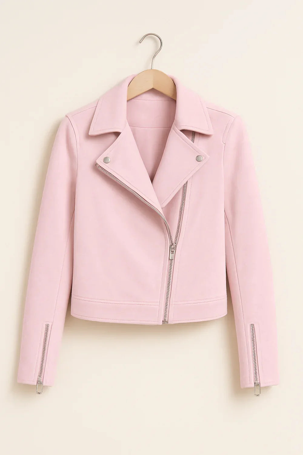 Biker jas dames | Stoer kort model met revers en ritsdetails