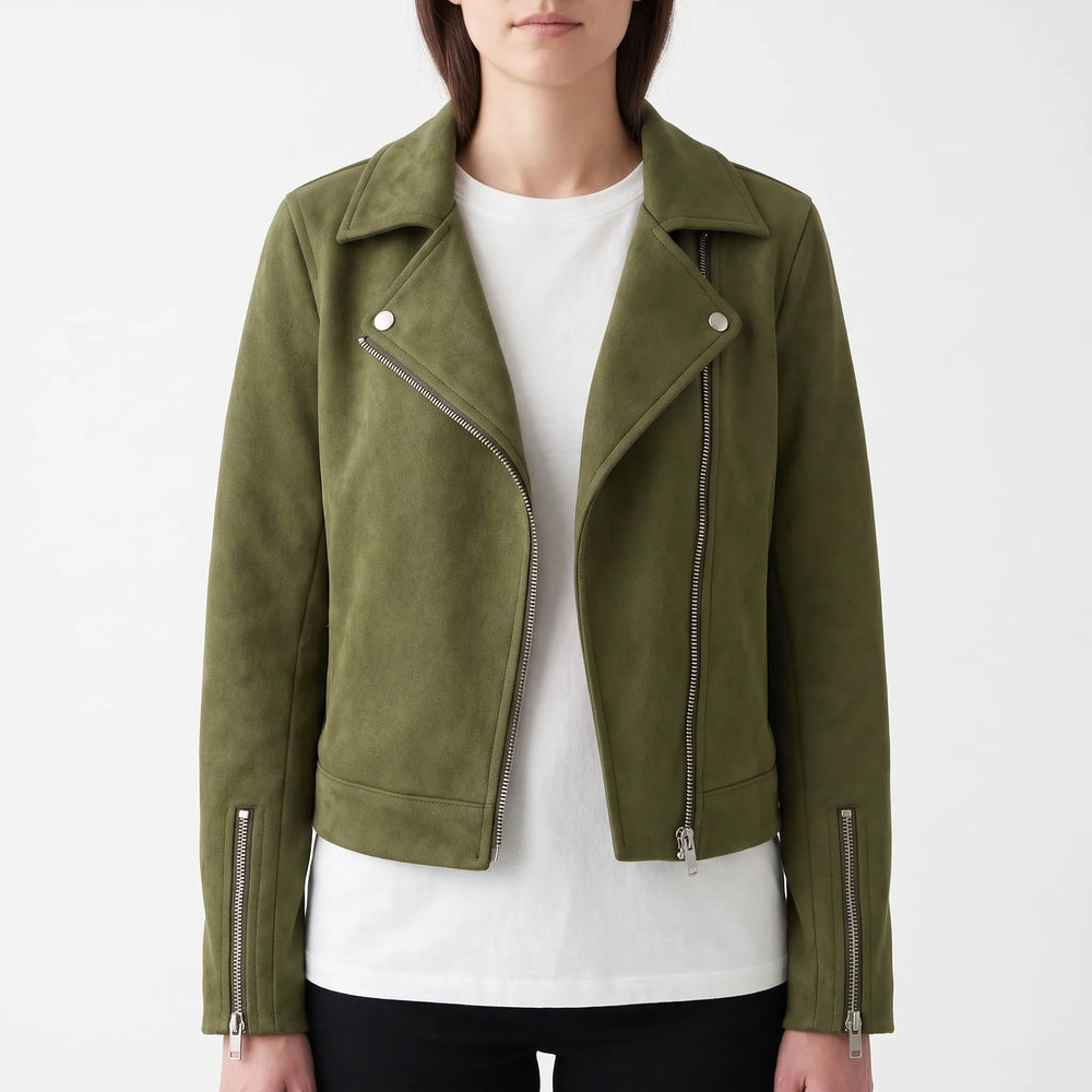 Biker jas dames | Stoer kort model met revers en ritsdetails
