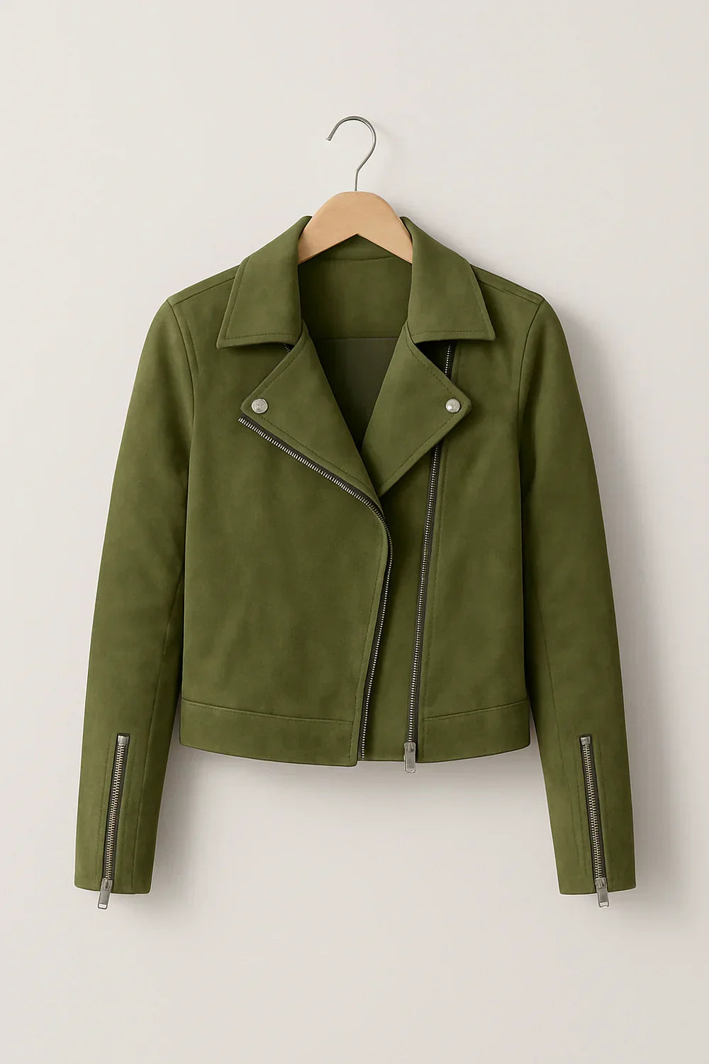 Biker jas dames | Stoer kort model met revers en ritsdetails