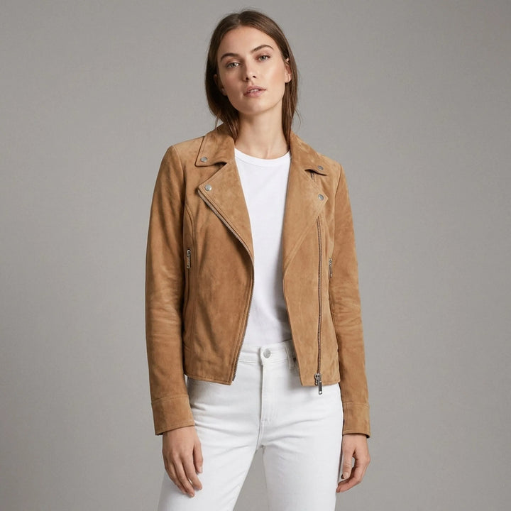 Bikerjack dames | Getailleerd jack met asymmetrische rits