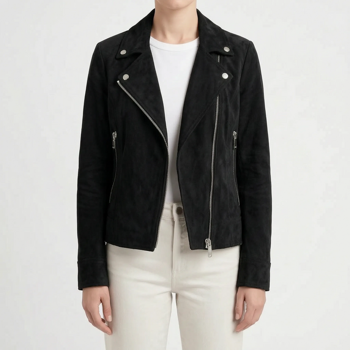 Bikerjack dames | Getailleerd jack met asymmetrische rits