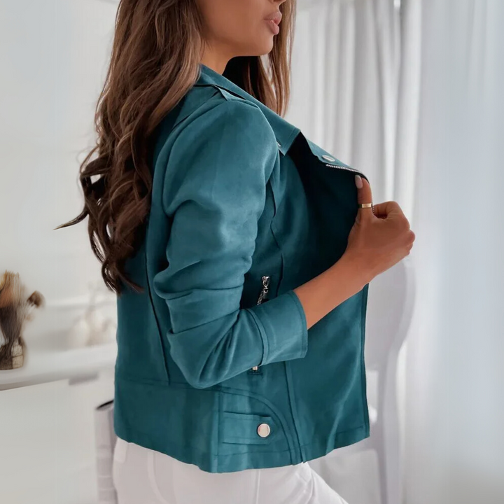 Bikerjack dames | Getailleerd jack met asymmetrische rits
