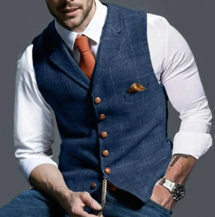 Heren vest | Klassiek gilet met v-hals en knopen