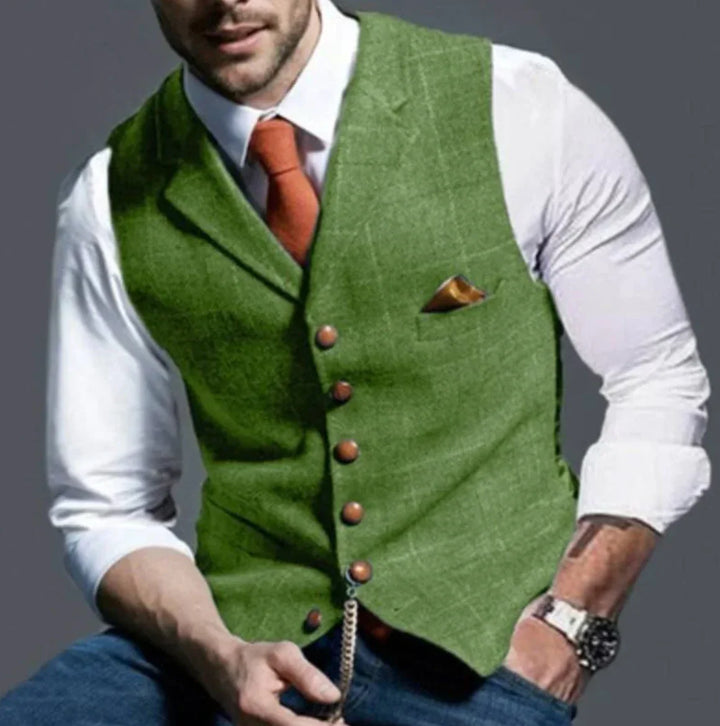 Heren vest | Klassiek gilet met v-hals en knopen