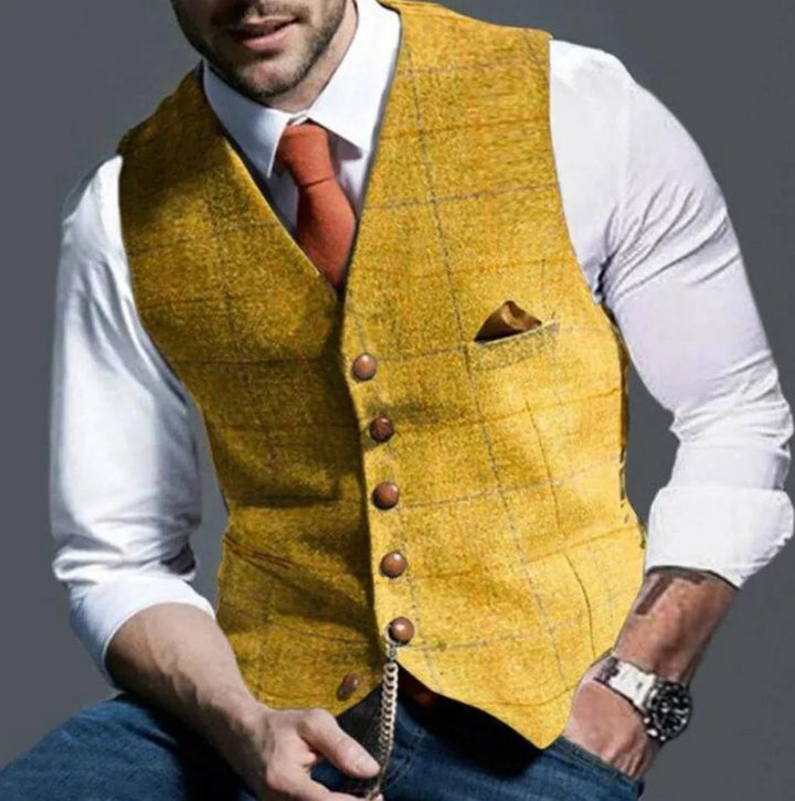 Heren vest | Klassiek gilet met v-hals en knopen