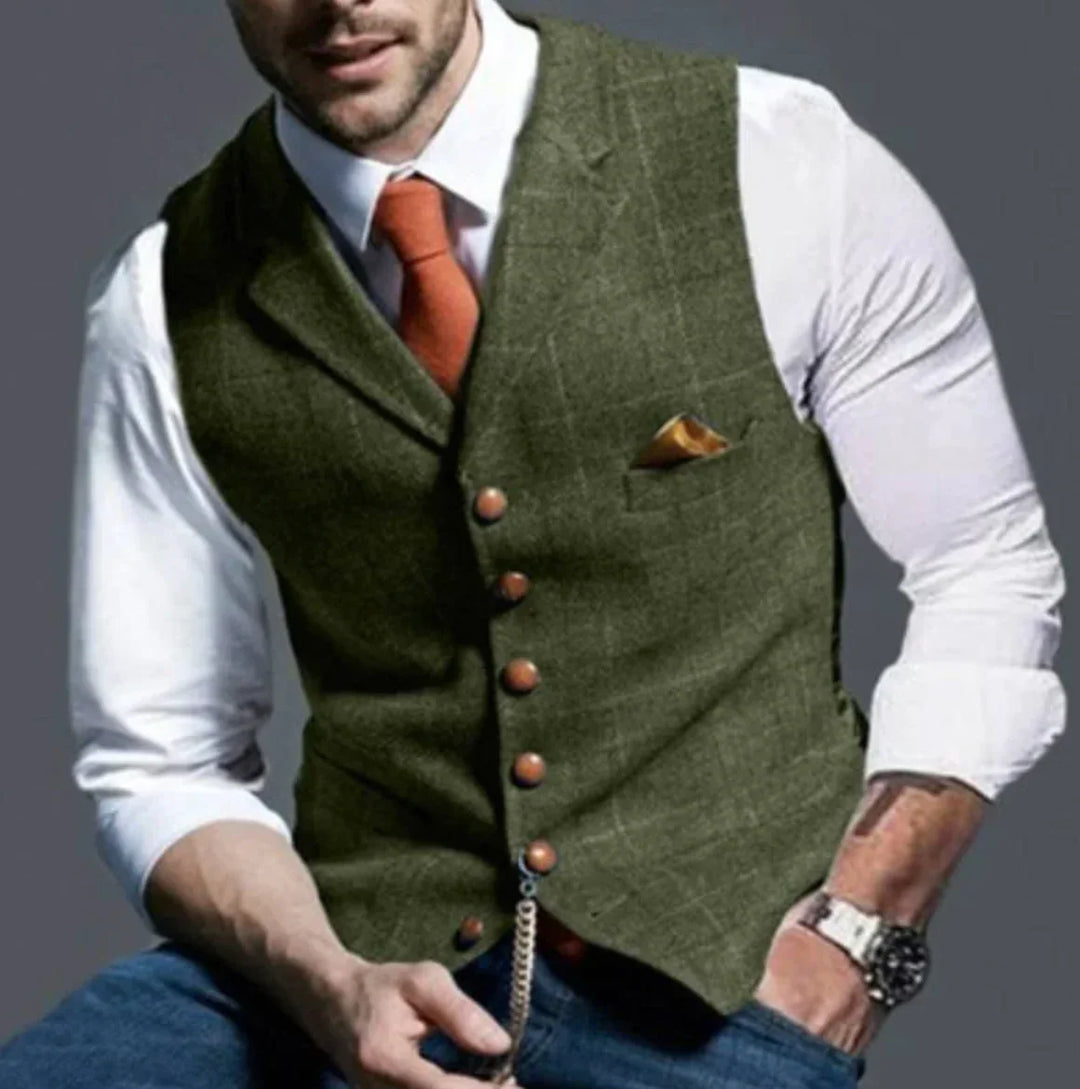 Heren vest | Klassiek gilet met v-hals en knopen