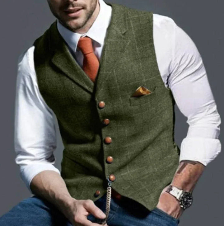 Heren vest | Klassiek gilet met v-hals en knopen