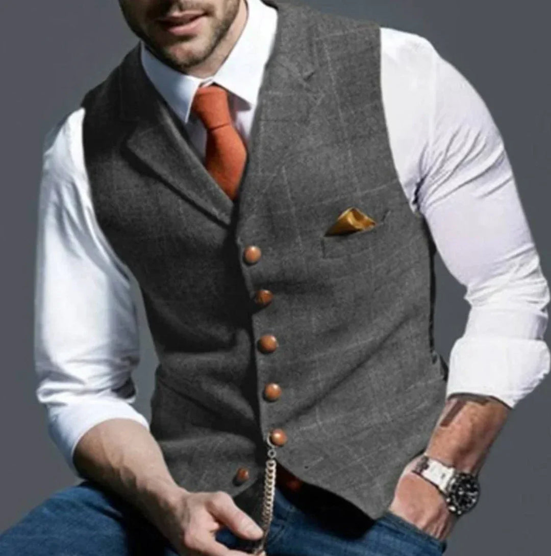 Heren vest | Klassiek gilet met v-hals en knopen