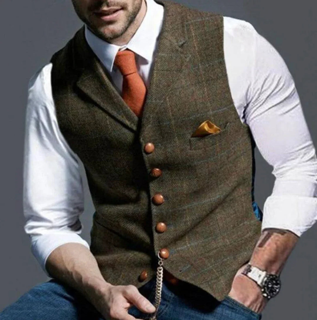 Heren vest | Klassiek gilet met v-hals en knopen