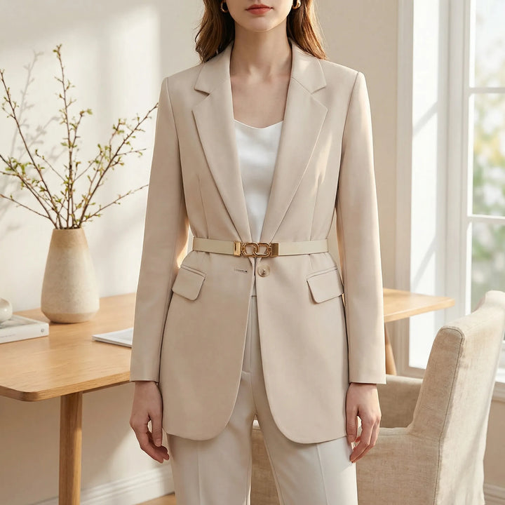 Blazer dames | Getailleerde blazer met ceintuur