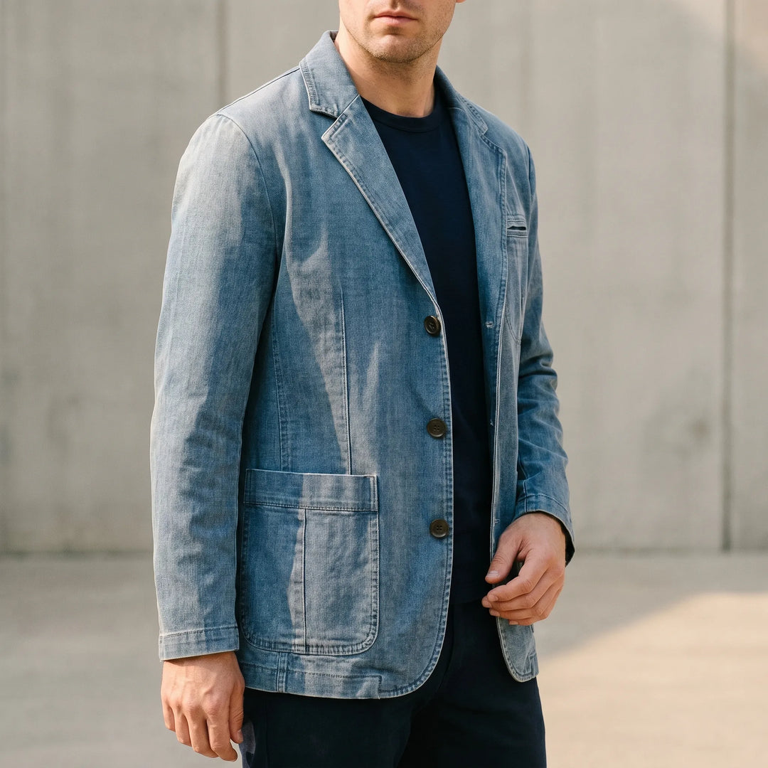 Blazer heren | Casual colbert met opgestikte zakken
