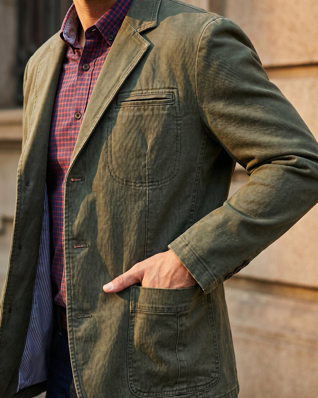 Blazer heren | Casual colbert met opgestikte zakken