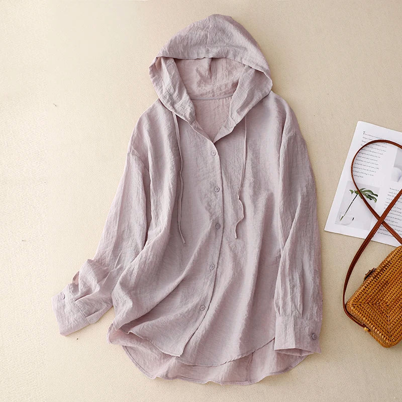 Blouse dames | Casual blouse met capuchon