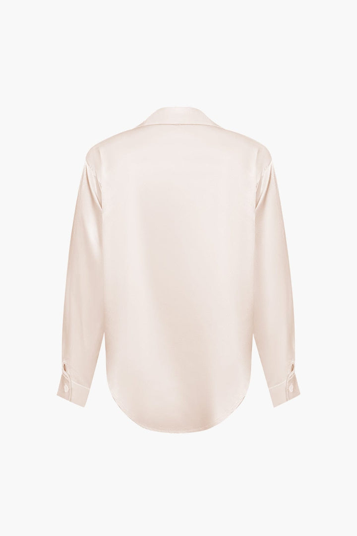Blouse dames | Elegante blouse met satijn look en lange mouw