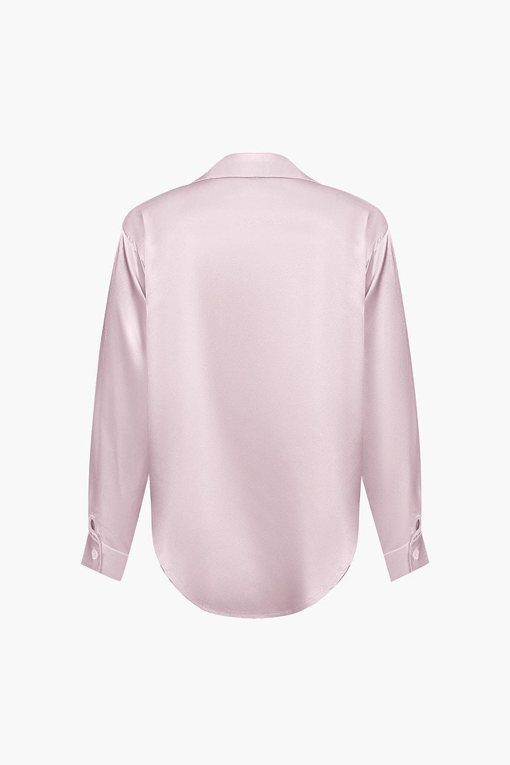 Blouse dames | Elegante blouse met satijn look en lange mouw