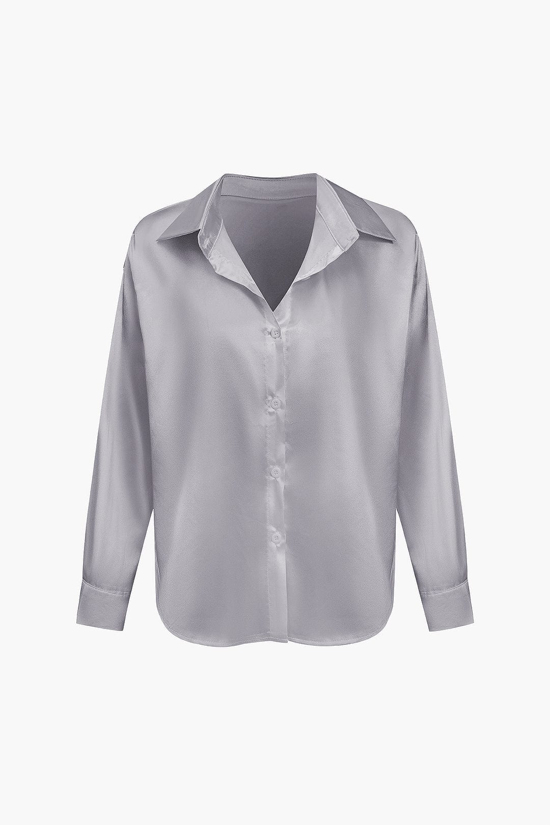 Blouse dames | Elegante blouse met satijn look en lange mouw