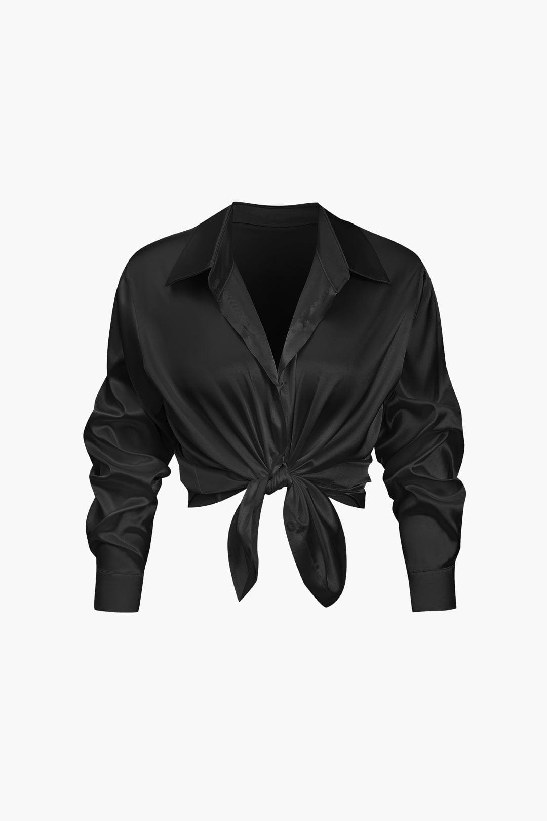 Blouse dames | Elegante blouse met satijn look en lange mouw