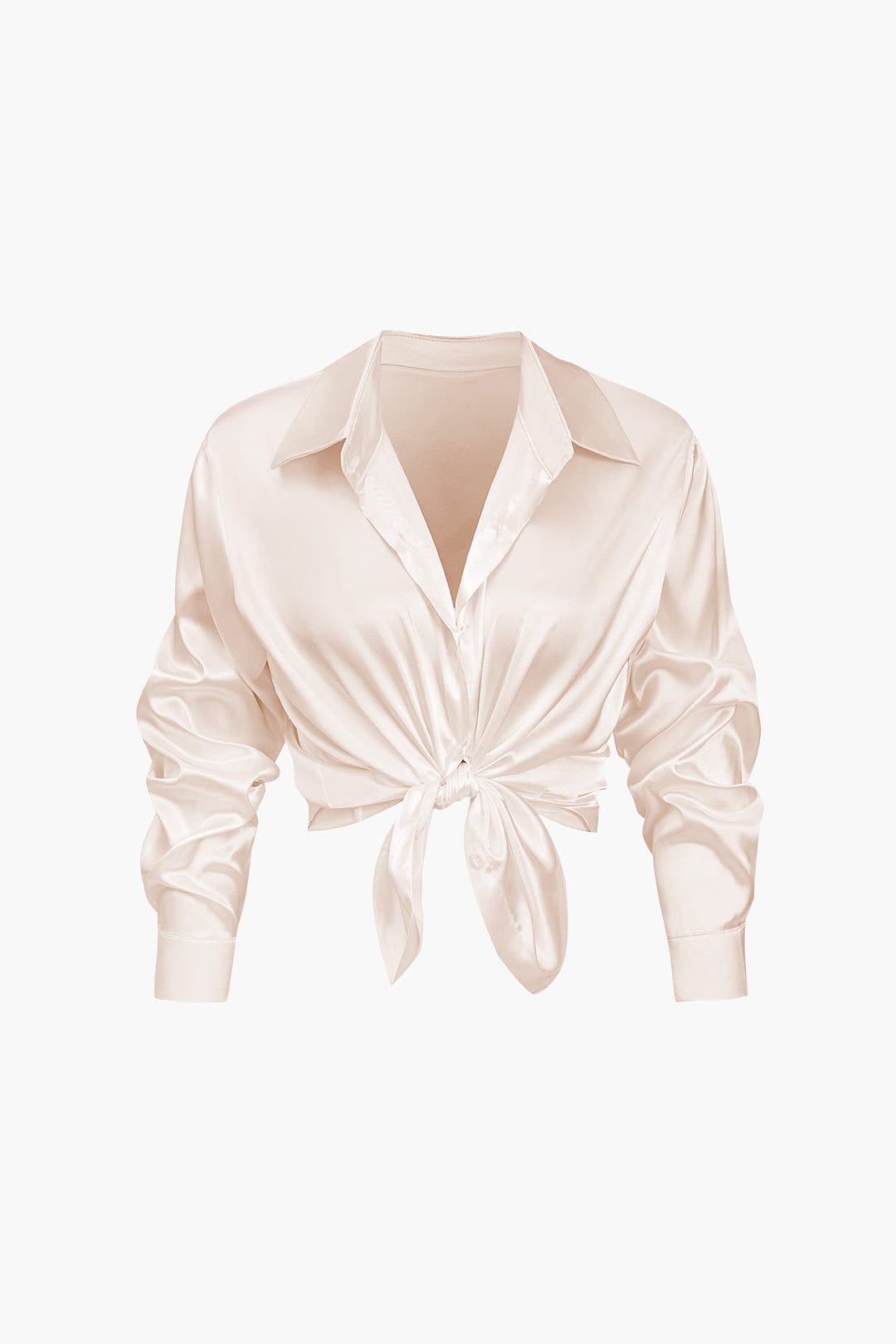 Blouse dames | Elegante blouse met satijn look en lange mouw