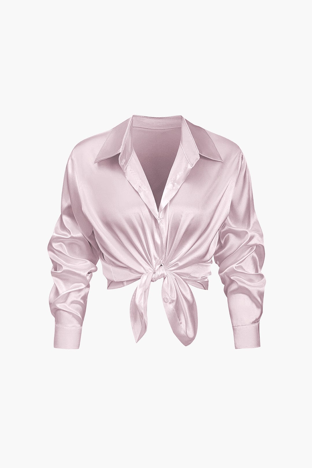 Blouse dames | Elegante blouse met satijn look en lange mouw