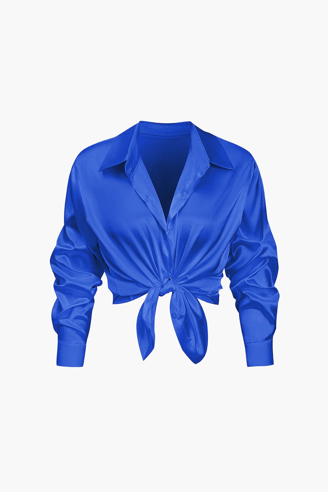 Blouse dames | Elegante blouse met satijn look en lange mouw