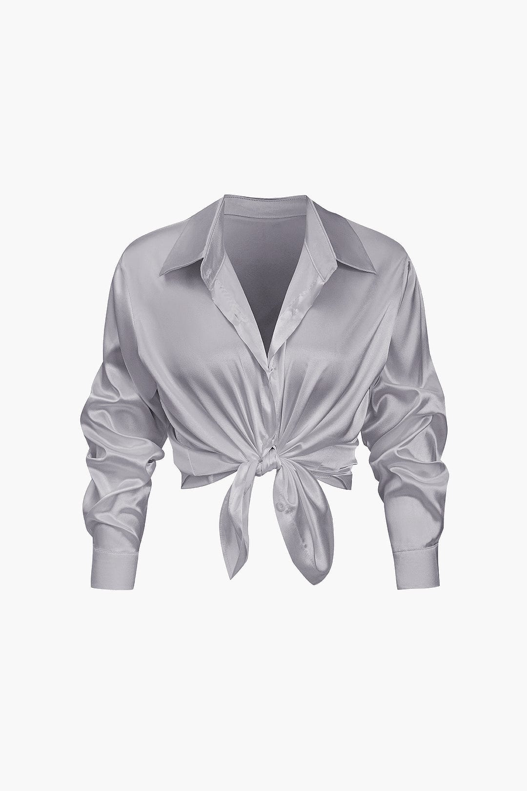 Blouse dames | Elegante blouse met satijn look en lange mouw
