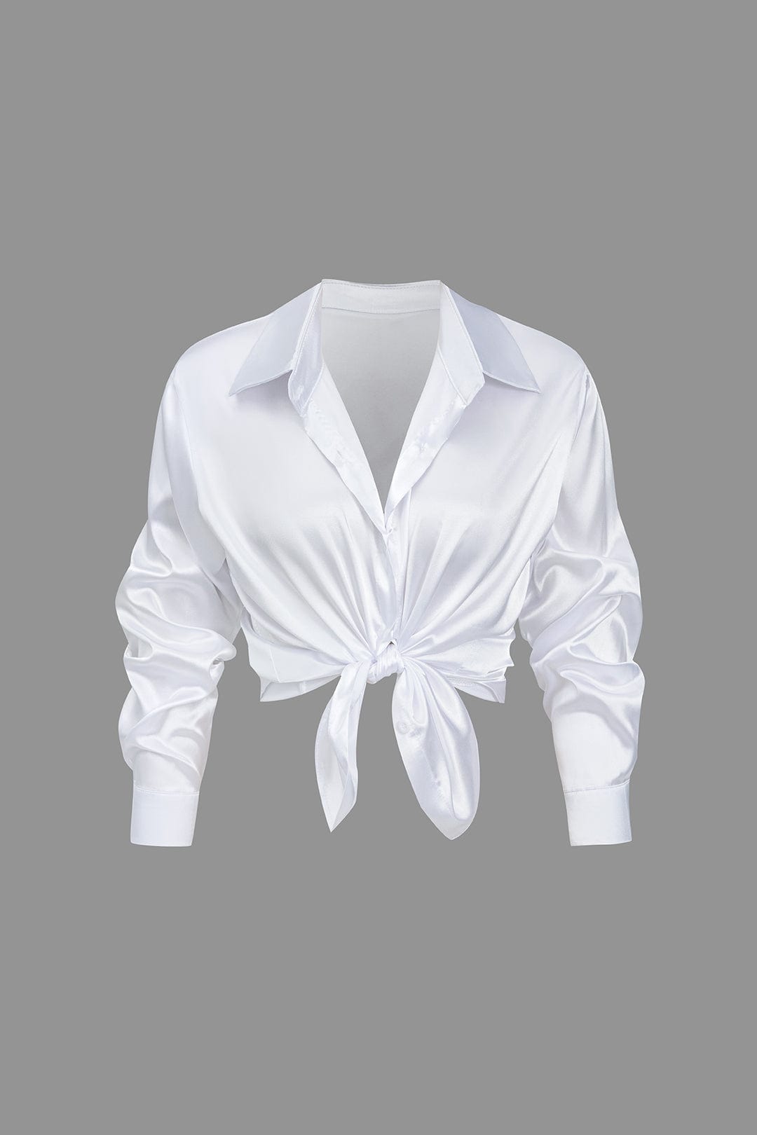 Blouse dames | Elegante blouse met satijn look en lange mouw