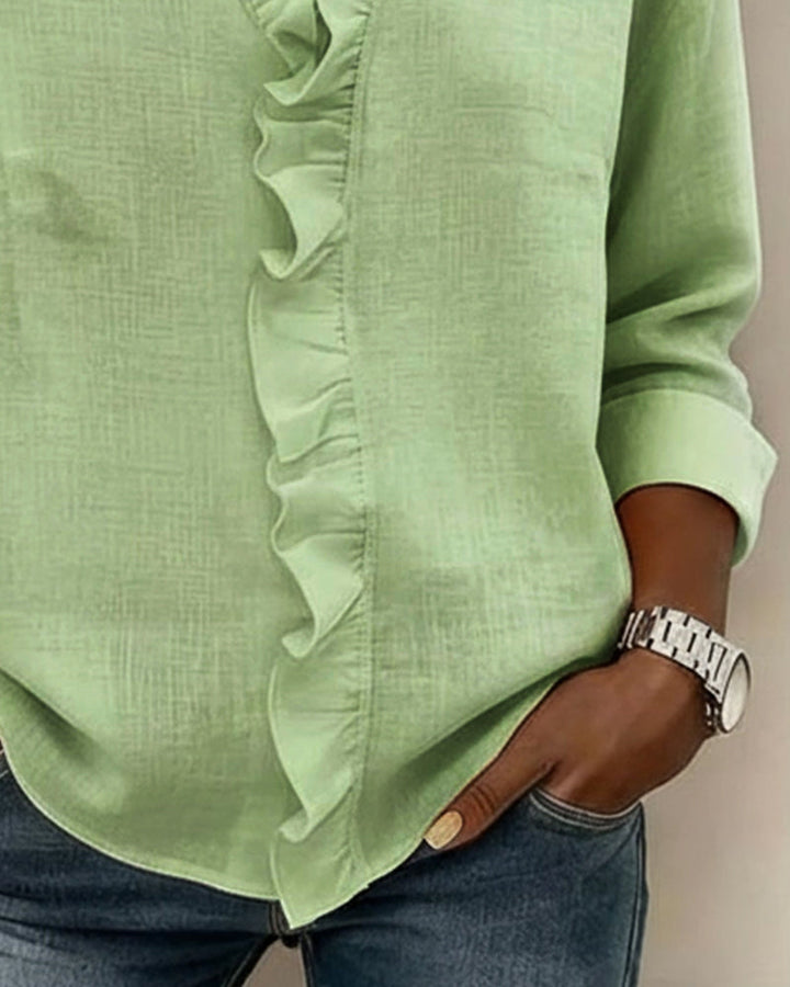 Blouse dames | Elegante blouse met volantkraag