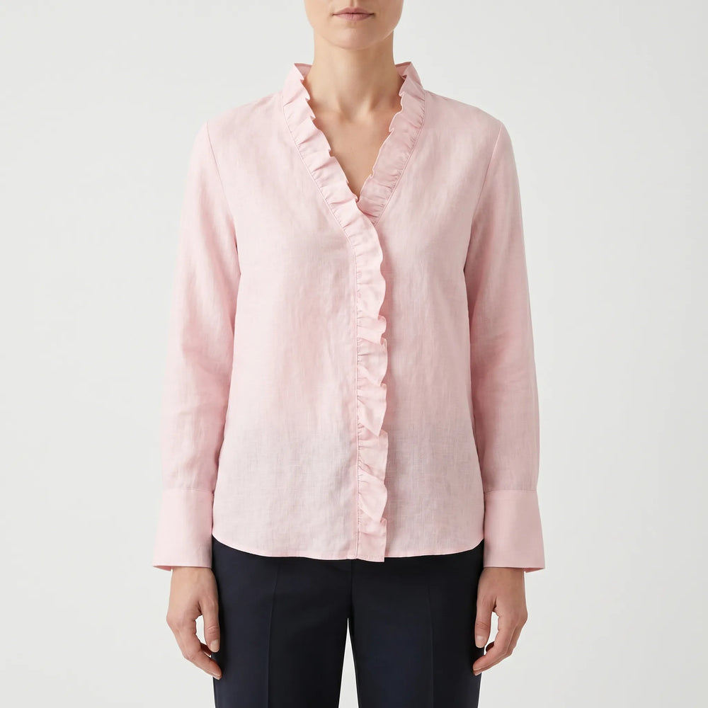 Blouse dames | Elegante blouse met volantkraag