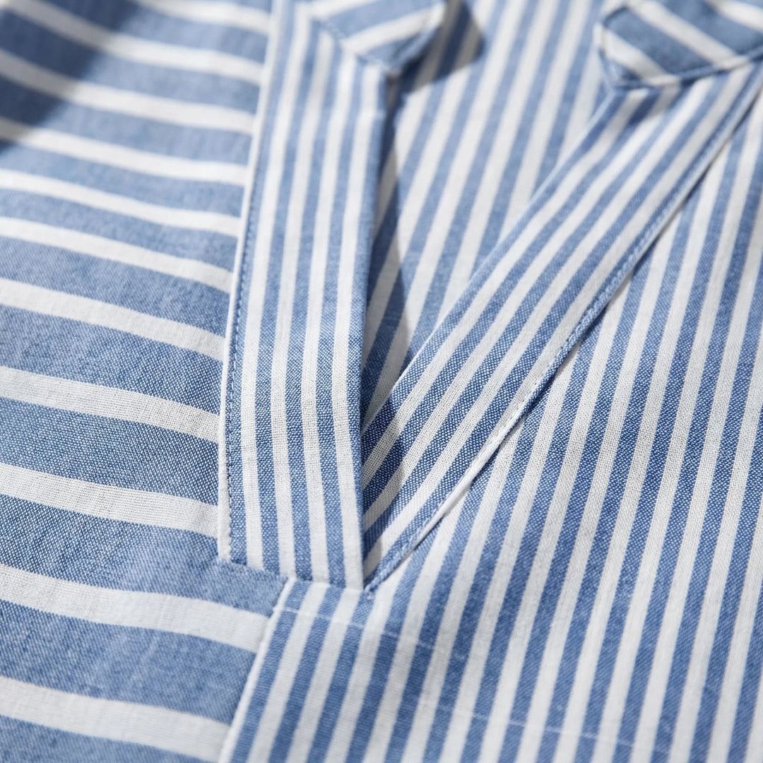 Blouse dames | Gestreepte blouse met korte mouw