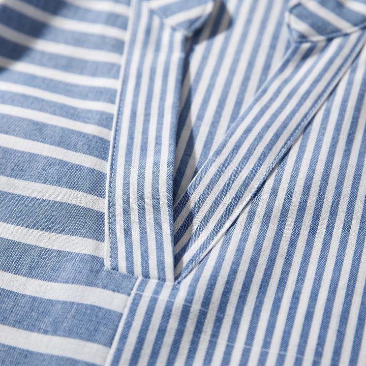 Blouse dames | Gestreepte blouse met korte mouw