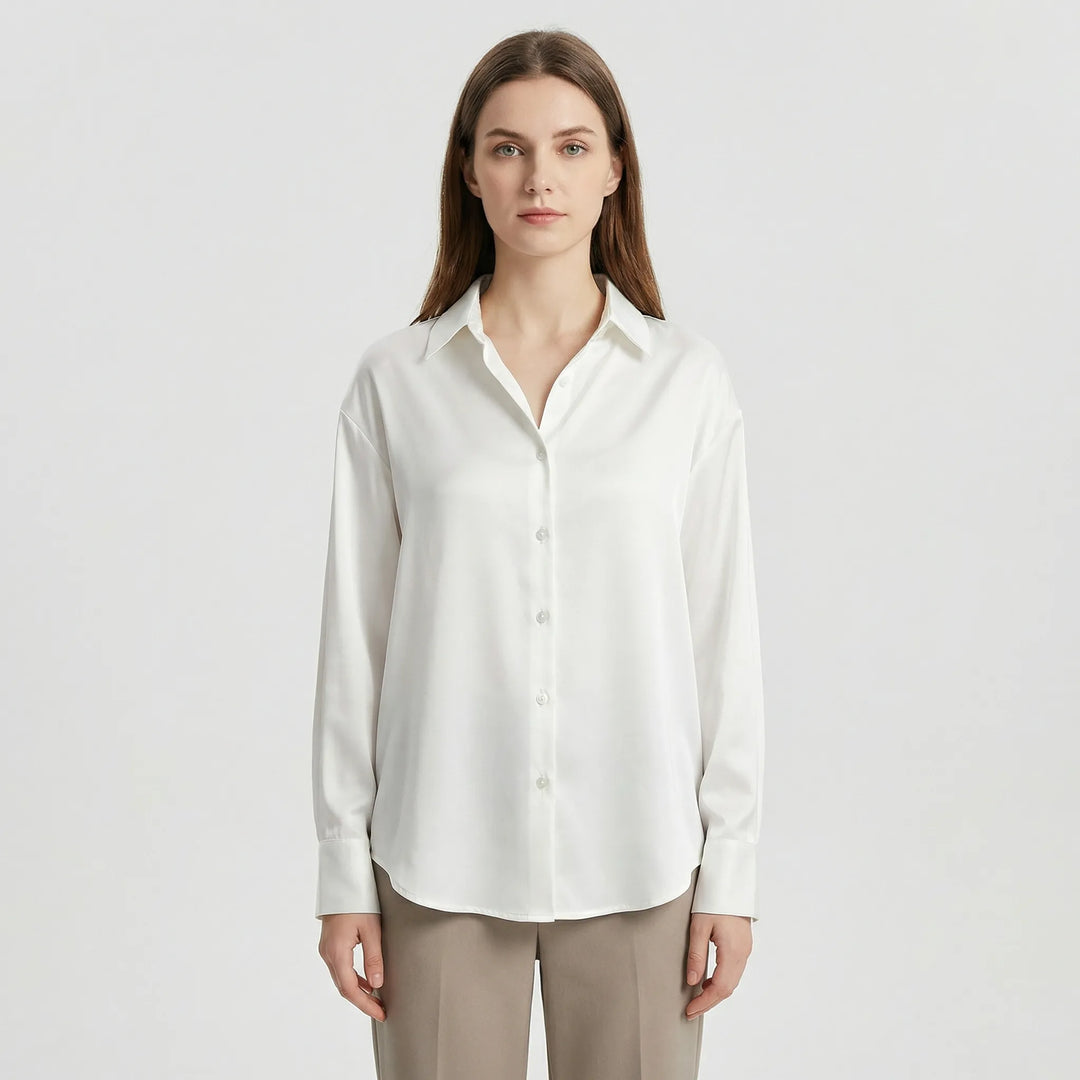 Blouse dames | Lange mouw blouse in losse pasvorm