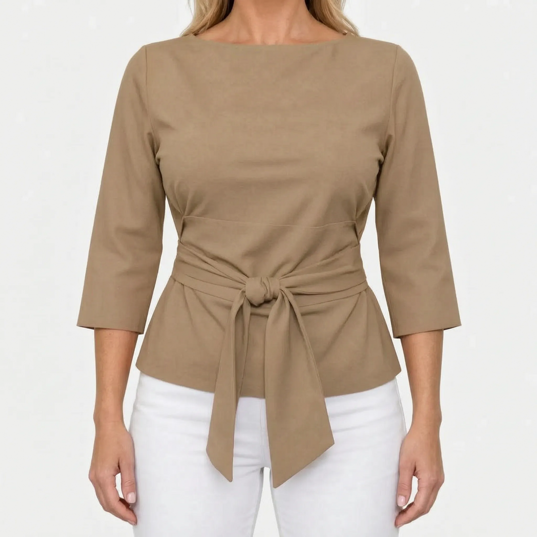 Blouse dames | Met strikdetail en driekwart mouwen
