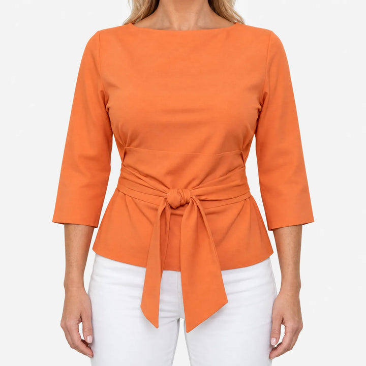 Blouse dames | Met strikdetail en driekwart mouwen