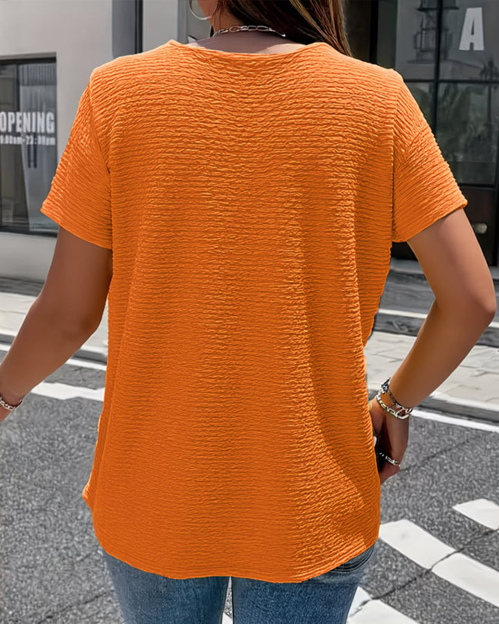 Blouse dames | Structuur top met knoopdetail