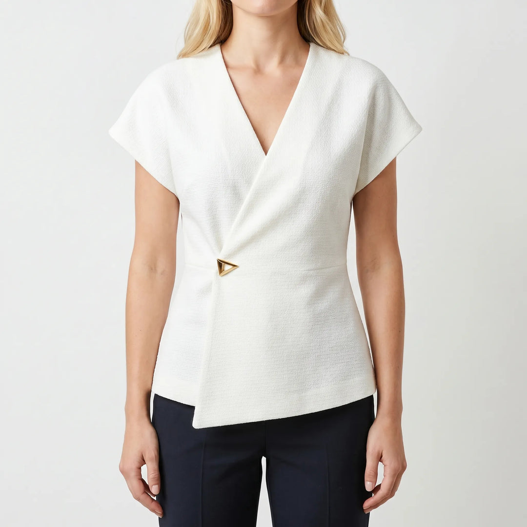 Blouse dames | Wikkelblouse met kapmouwen