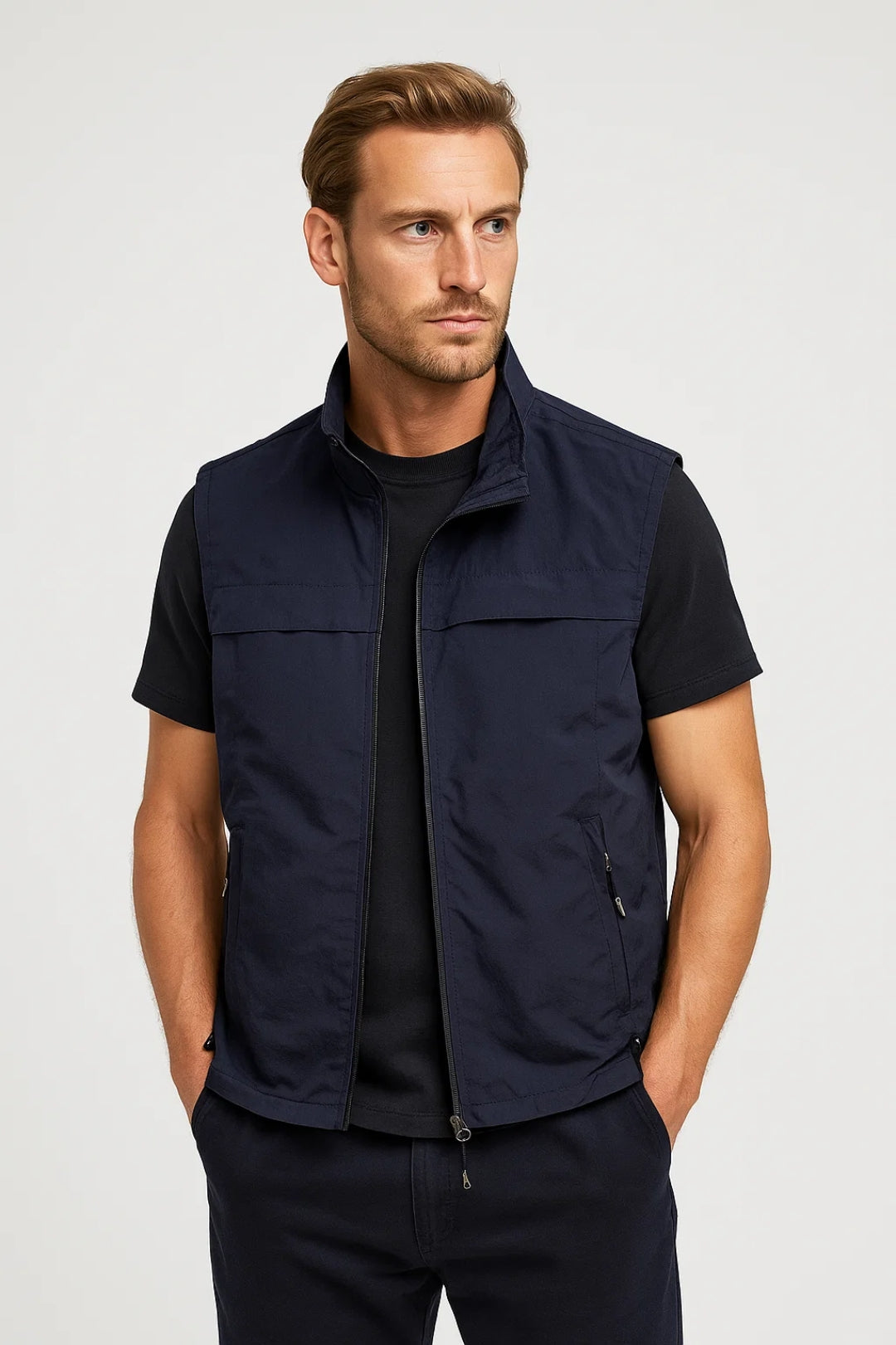 Bodywarmer heren | Sportieve bodywarmer met rits en zakken