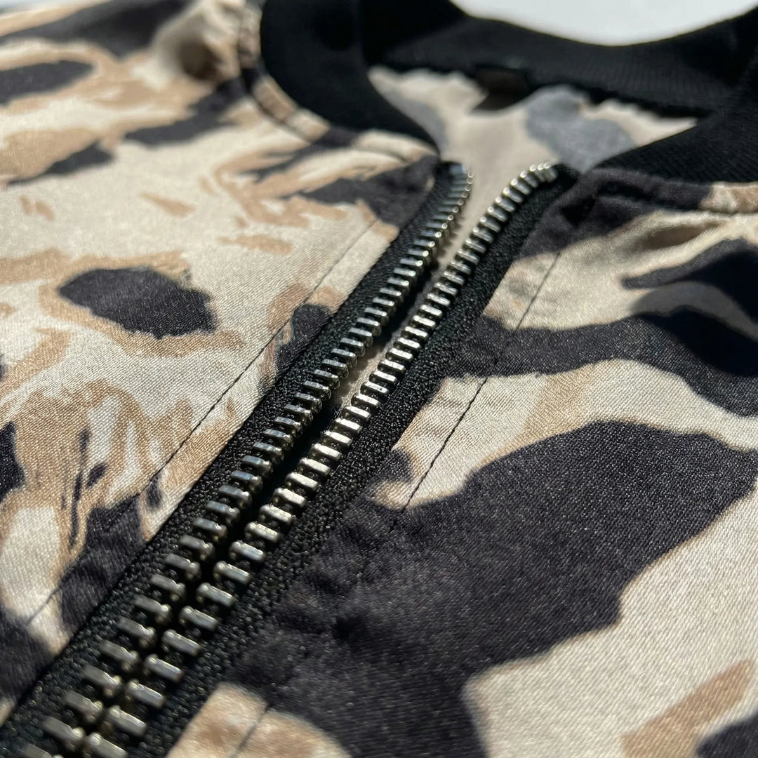 Bomberjack dames | Animal print jasje met rits en boorden