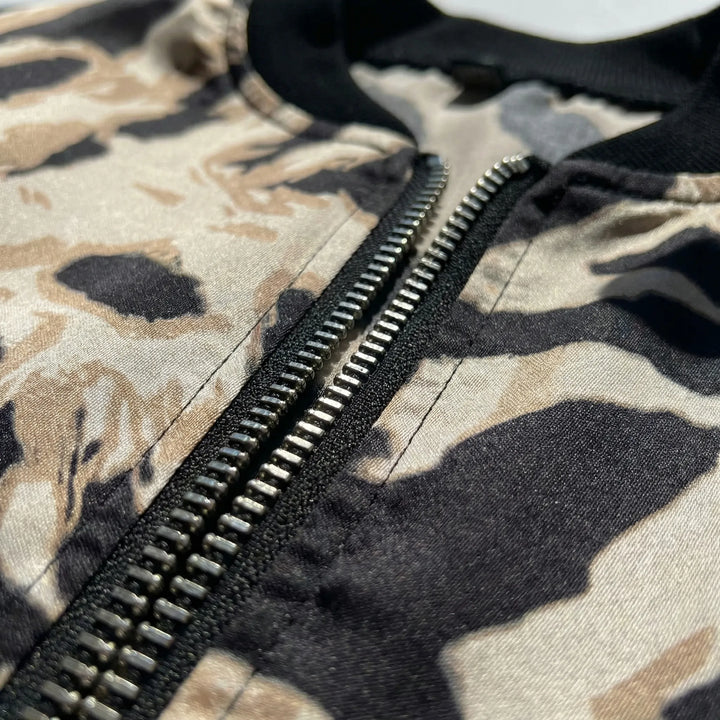 Bomberjack dames | Animal print jasje met rits en boorden