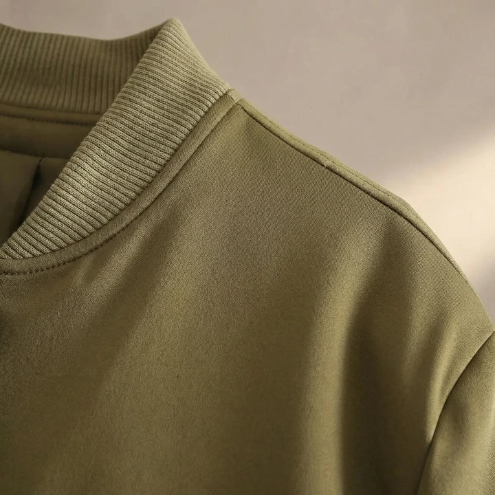 Bomberjack dames | Cropped varsity jasje met drukknopen