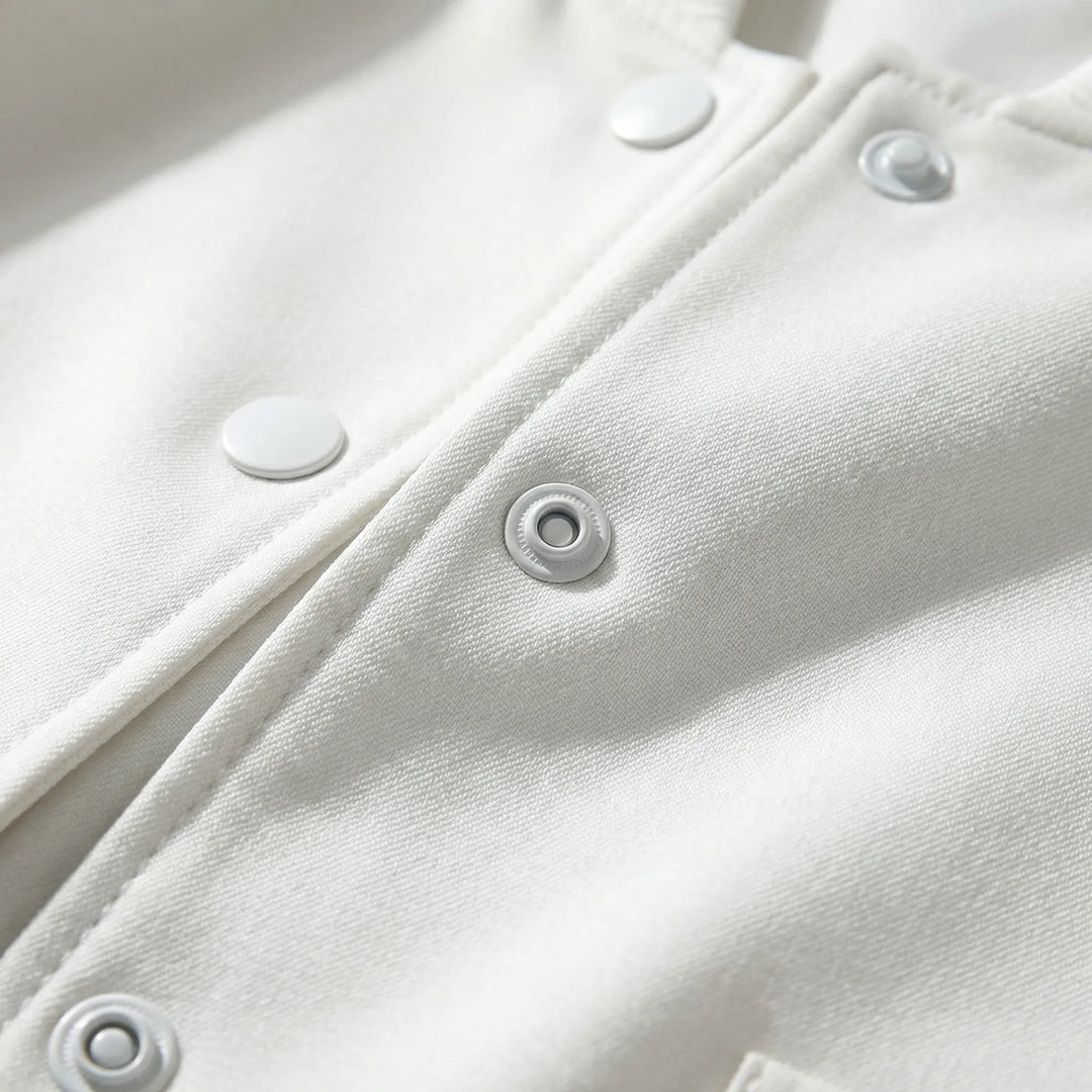 Bomberjack dames | Elegant jasje met drukknopen en ronde hals