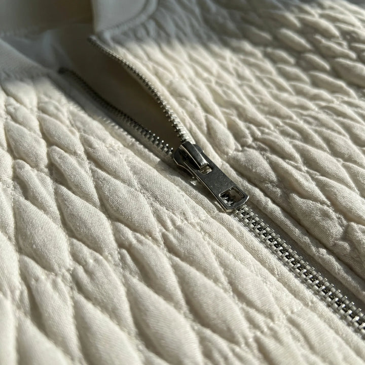 Bomberjack dames | Gewatteerd jasje met rits en ronde hals