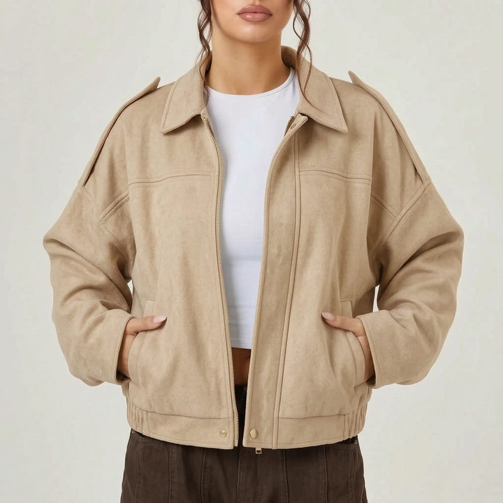 Bomberjack dames | Kort oversized model met ritssluiting