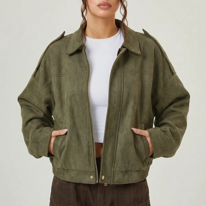 Bomberjack dames | Kort oversized model met ritssluiting