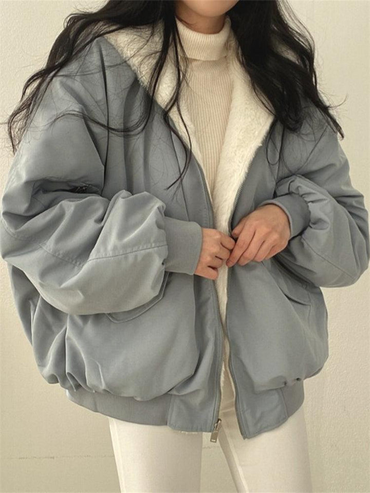 Bomberjack dames | Oversized gevoerde jas met capuchon en rits