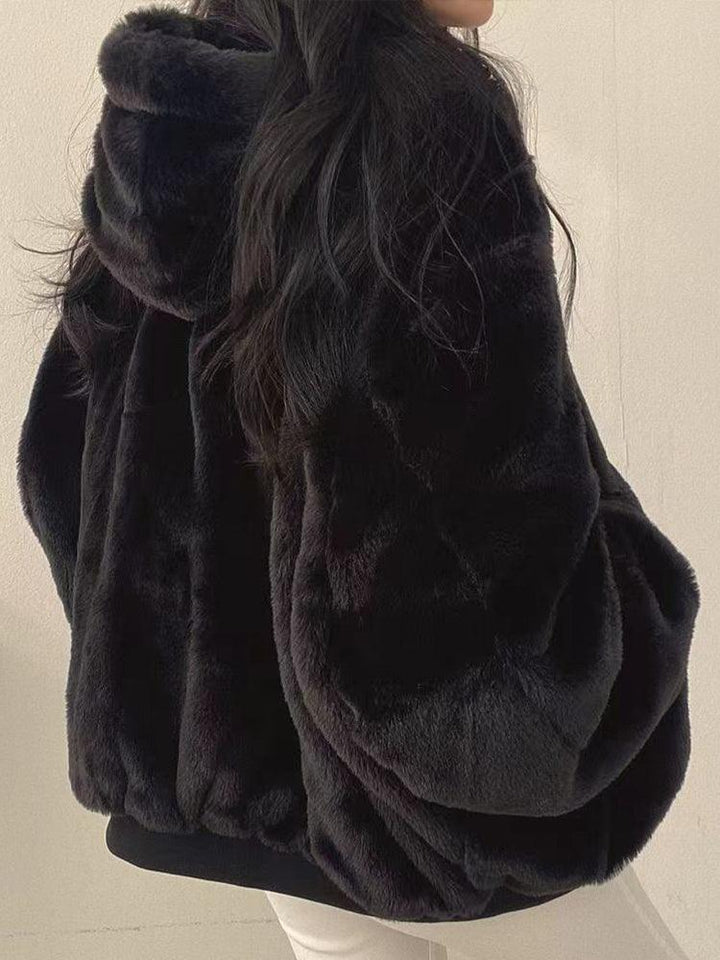 Bomberjack dames | Oversized gevoerde jas met capuchon en rits