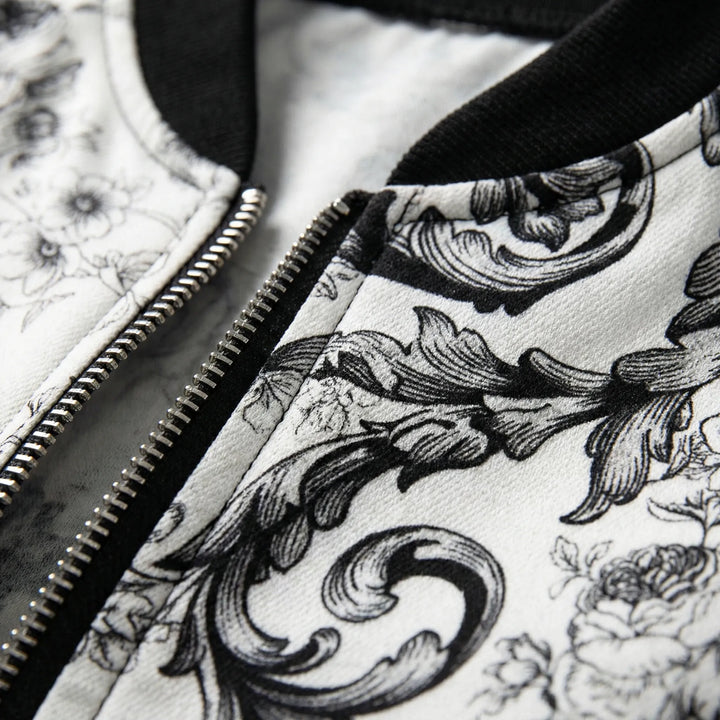 Bomberjack dames | Print jasje met rits en ronde hals