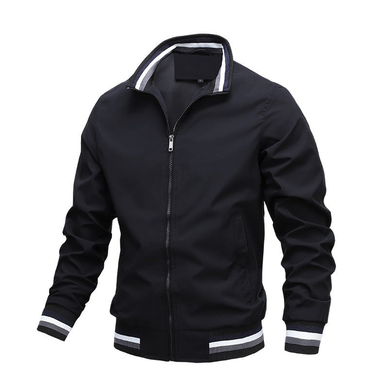 Bomberjack heren | Varsity met gestreepte mouwen