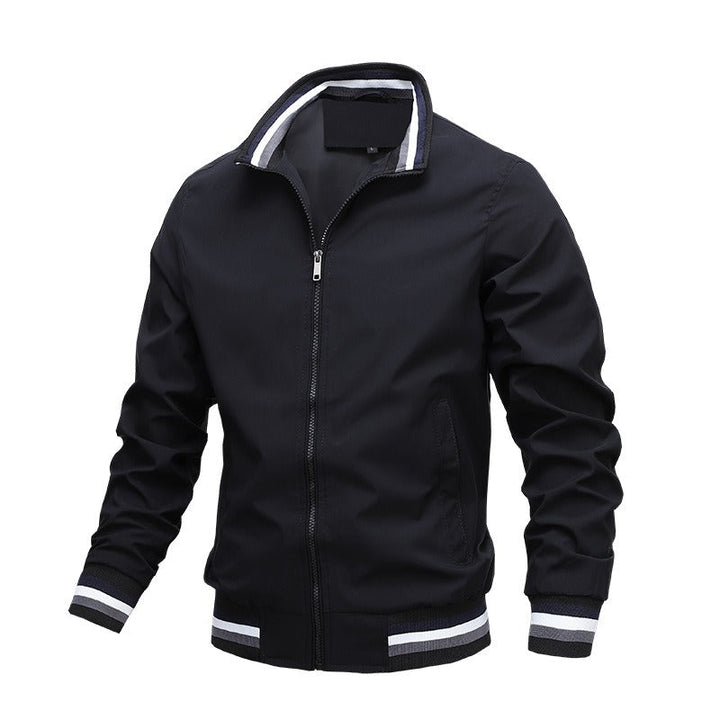 Bomberjack heren | Varsity met gestreepte mouwen