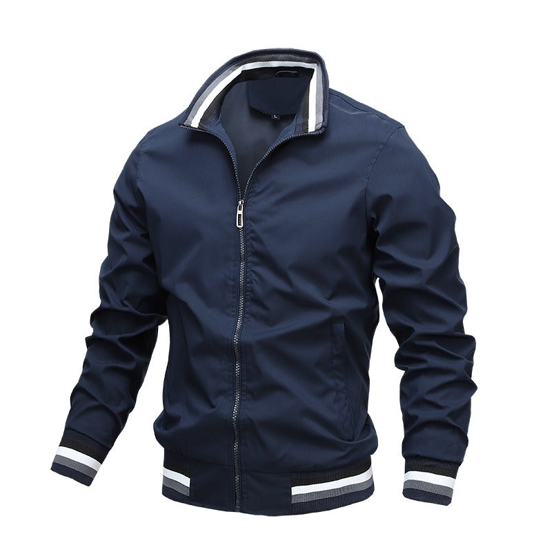 Bomberjack heren | Varsity met gestreepte mouwen