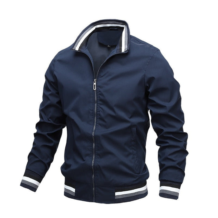 Bomberjack heren | Varsity met gestreepte mouwen